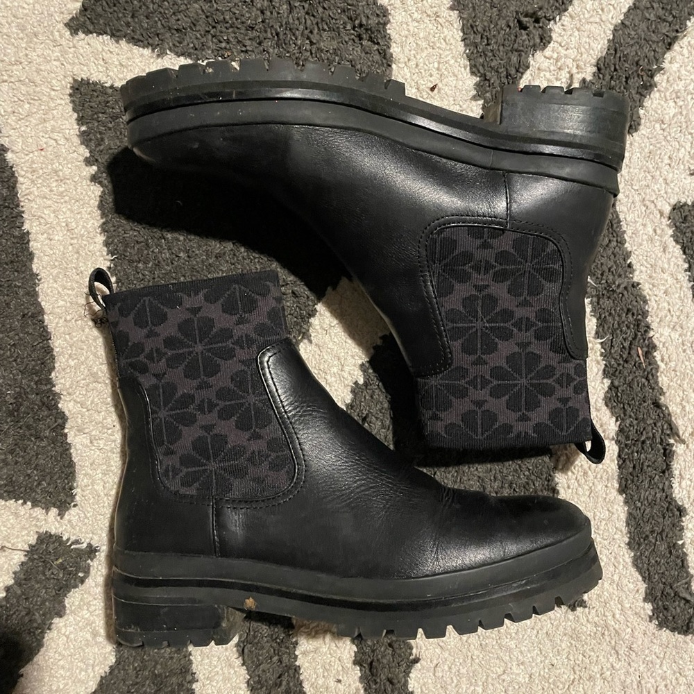 Kate Spade Josie boot black spade flower knit chelsea boot